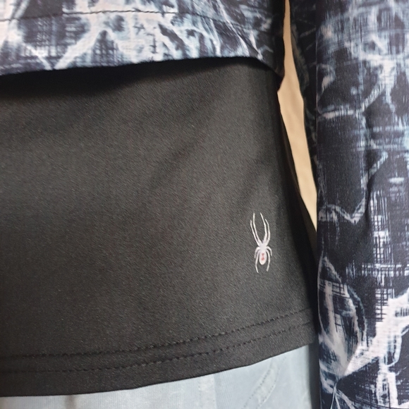 Spyder Active Wm's Lightweight Zip-Up Patterned Blk & Wh Jacket w/ Mock Neck SM - Picture 8 of 16